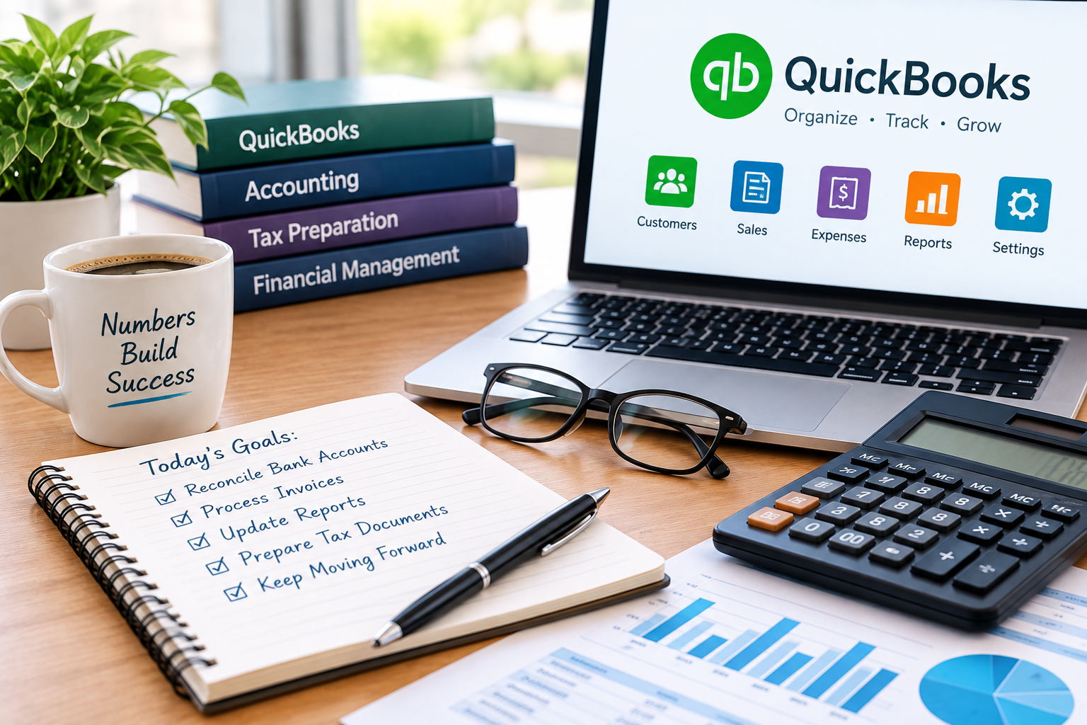 productive quickbooks accounting workspace